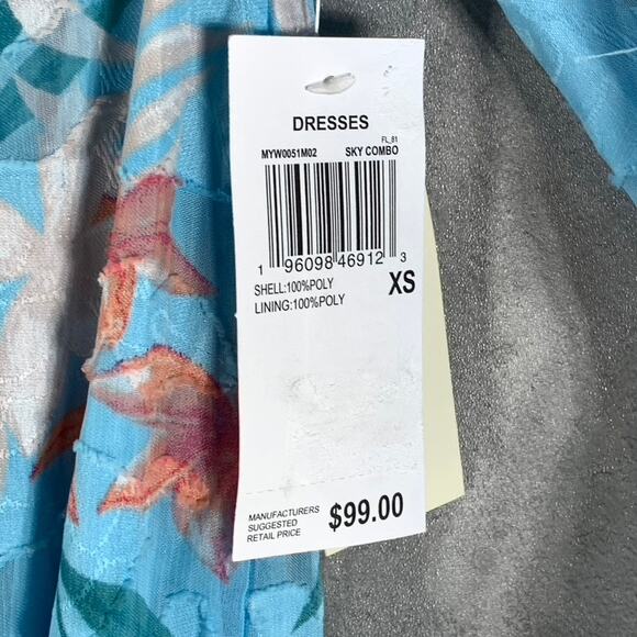 WILLOW DRIVE Women's Sky Blue Combo Off-The-Shoulder Floral-Print Maxi Dress - Picture 12 of 13